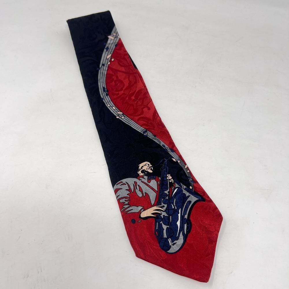 Allyn Saint George Men's 100% Imported Silk Tie Made in USA Vintage